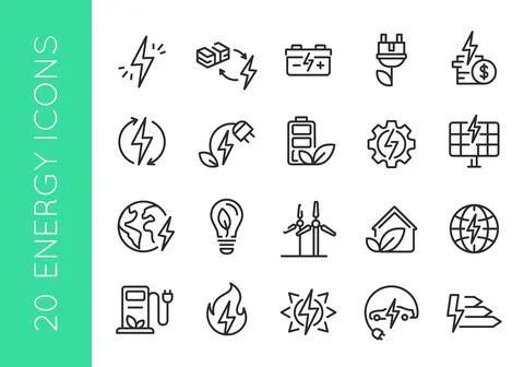 Sustainability, environmental, icon set Stock Illustration