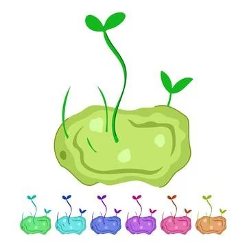 Sustainability grass seed bomb vector cartoon graphic Stock Illustration