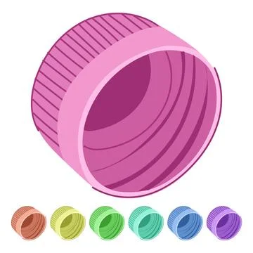 Sustainability plastic bottle cap vector cartoon graphic Stock Illustration