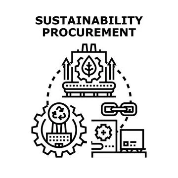 Sustainability procurement process developing green supply chain concept Stock Illustration
