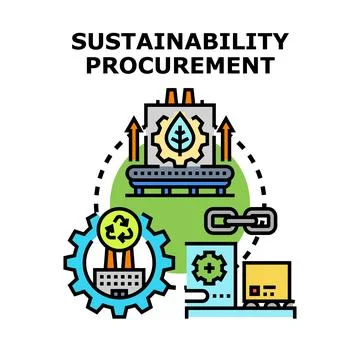 Sustainability procurement process developing green supply chain concept Stock Illustration