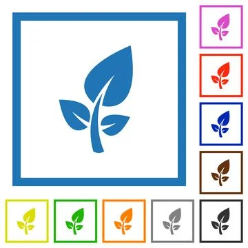 Sustainability solid flat framed icons Illustrazione stock