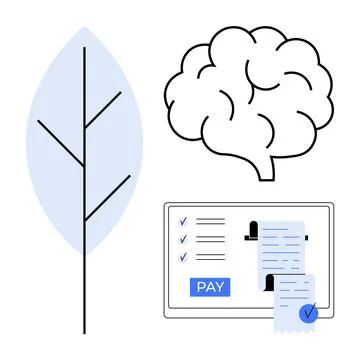 Sustainability, technology, environmental thinking, eco-friendly finance, dig Stock Illustration