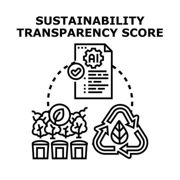 Sustainability transparency score measuring environmental impact and ai repor Stock Illustration