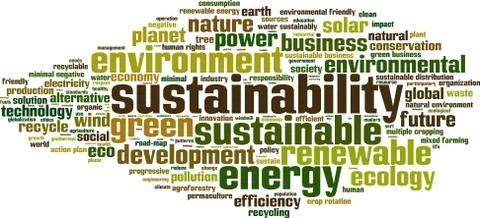 Sustainability word cloud Stock Illustration