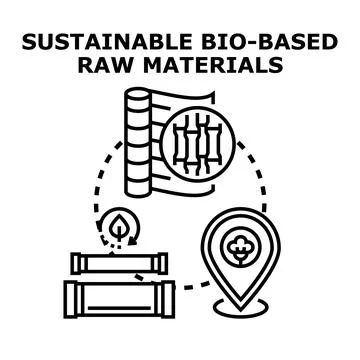 Sustainable bio based raw materials developing and sourcing Stock Illustration