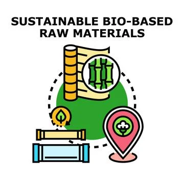 Sustainable bio based raw materials developing and sourcing Stock Illustration