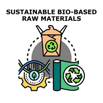 Sustainable bioproducts generating bio based raw materials concept Stock Illustration