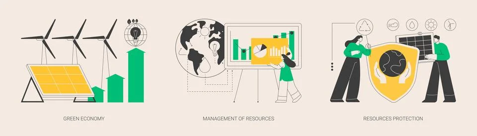 Sustainable development abstract concept vector illustrations. Ilustración de archivo