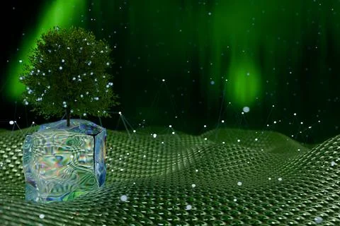 Sustainable development and technologies concept.Green energy. Illustrazione stock