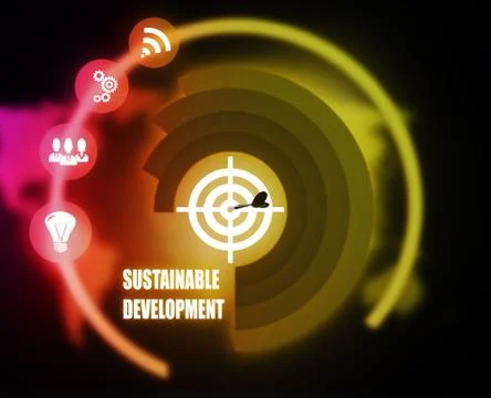 Sustainable Development background, Innovation with ideas and concepts,business Stock Illustration