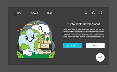 Sustainable Development concept. Flat vector illustration. 스톡 일러스트
