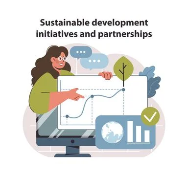 Sustainable development framework. Illustrazione stock