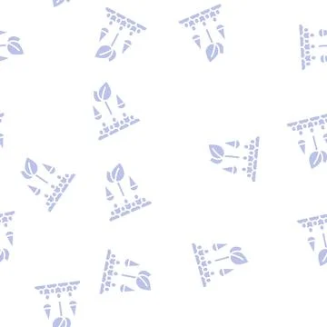 Sustainable development glyph seamless pattern Stock Illustration