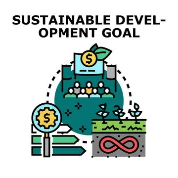 Sustainable development goal global strategy for future economy Иллюстрация