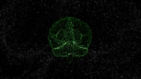 Sustainable development goals concept. 4k video of green illuminating brain over Stock Footage 121803244