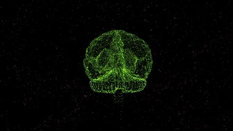 Sustainable development goals concept. 4k video of green illuminating brain over Stock Footage 121807640