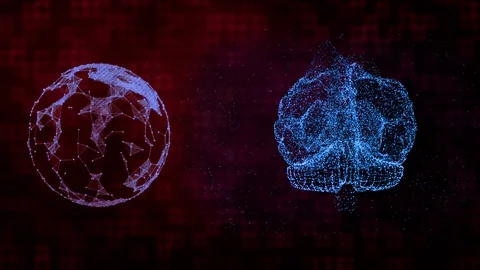 Sustainable development goals concept. 4k video of illuminating brain near Stock Footage 121816701