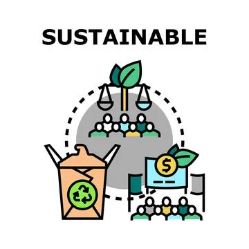 Sustainable development goals concept illustration Stock Illustration