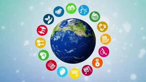 Sustainable development goals. SDGs. Environmental technology concept. Elements  Stock Footage 162533100