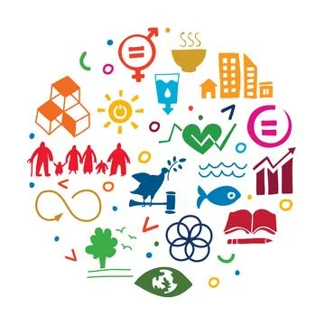 Sustainable Development Goals set Stock Illustration