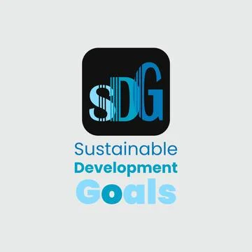 Sustainable Development Goals typography logo design.  SDG logo Illustrazione stock