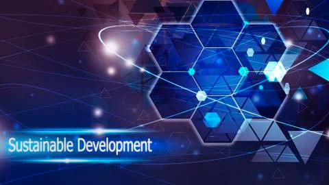 Sustainable Development,Innovation Computer Data Technology,Business background Stock Illustration