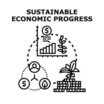 Sustainable economic progress concept exploring green business growth 스톡 일러스트