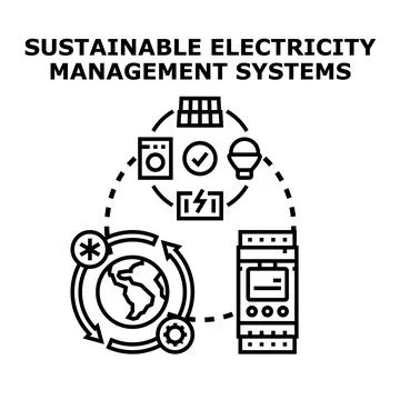 Sustainable electricity management systems vector concept Stock Illustration