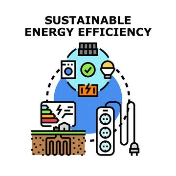 Sustainable energy efficiency concept creating eco friendly power Stock Illustration