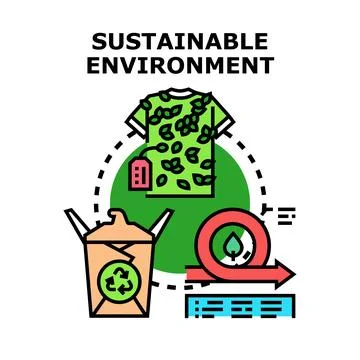 Sustainable environment concept promoting circular economy and eco friendly.. Stock Illustration