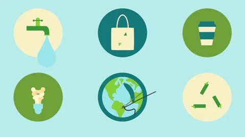 Sustainable Environment Icons Stock After Effects