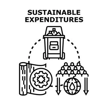 Sustainable expenditures concept vector illustration Stock Illustration