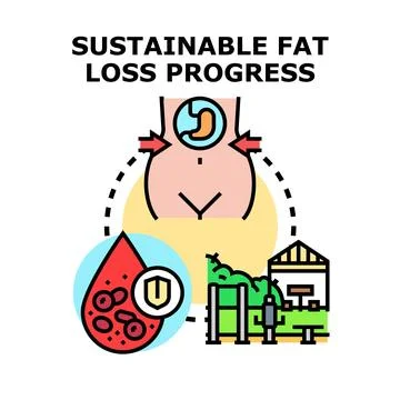 Sustainable fat loss progress concept vector illustration Stock Illustration