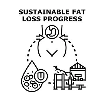 Sustainable fat loss progress concept vector illustration Stock Illustration