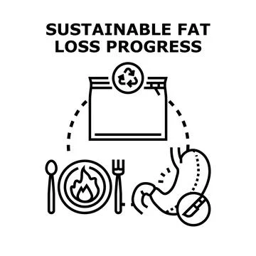 Sustainable fat loss progress loop concept 스톡 일러스트