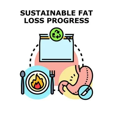 Sustainable fat loss progress loop concept Ilustração Stock