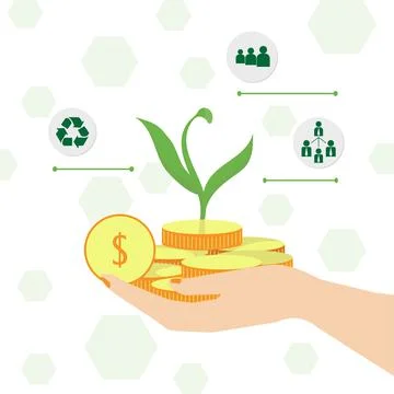 Sustainable, friendly, esg Illustrazione stock