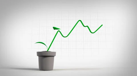 Sustainable growth graph Stock Footage