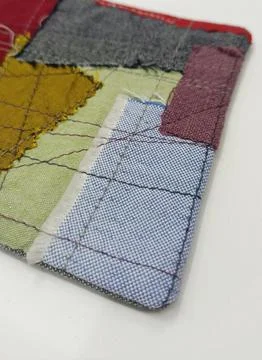 Sustainable handmade patchwork coaster Stock Photos