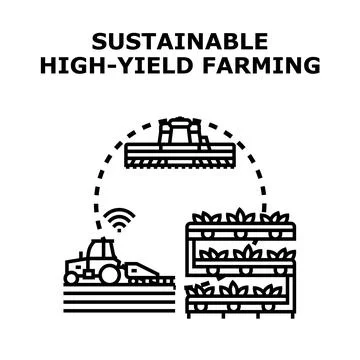 Sustainable high yield farming using smart agricultural technology Stock Illustration