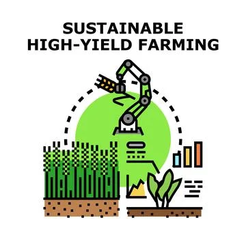 Sustainable high yield farming using robotic technology concept Stock Illustration