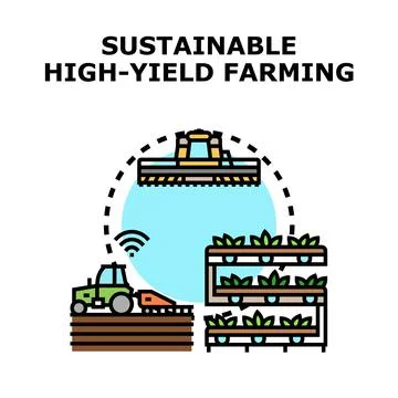Sustainable high yield farming using smart agricultural technology Stock Illustration