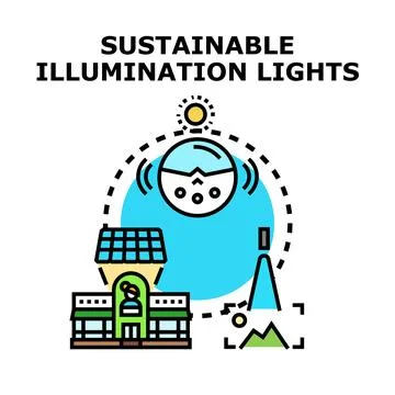 Sustainable illumination system protecting environment using green energy Ilustración de archivo