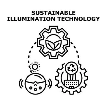 Sustainable illumination technology concept vector illustration Stock Illustration