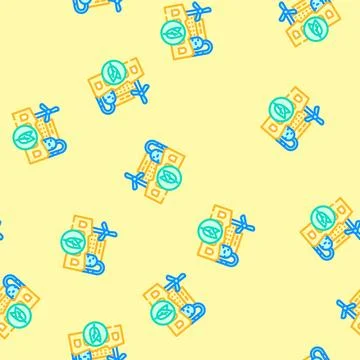 Sustainable industry vector seamless pattern イラスト素材