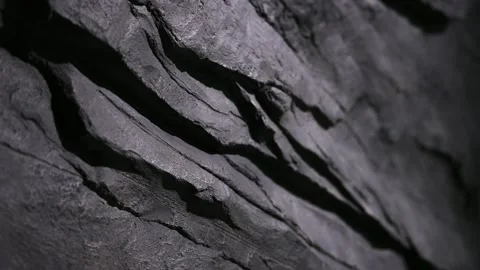 Sustainable Layered Shale Sample Displaying Tactile Grooves And Natural Grain Stock Footage 337948347