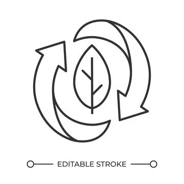 Sustainable lifecycle management practices line icon Stock Illustration