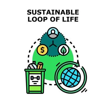 Sustainable loop of life strategy concept 스톡 일러스트