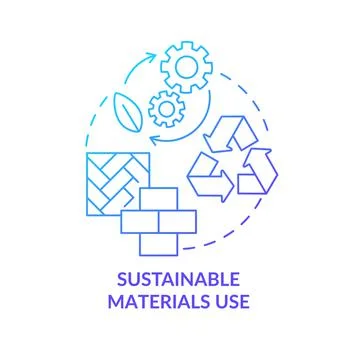 Sustainable materials use blue gradient concept icon Stock Illustration
